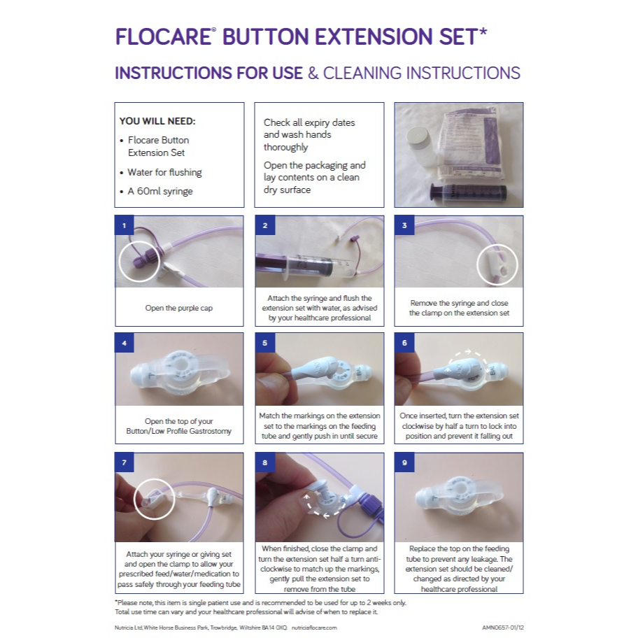 Low profile device - button - paediatric advice sheet